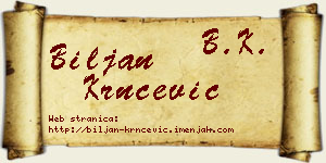 Biljan Krnčević vizit kartica
